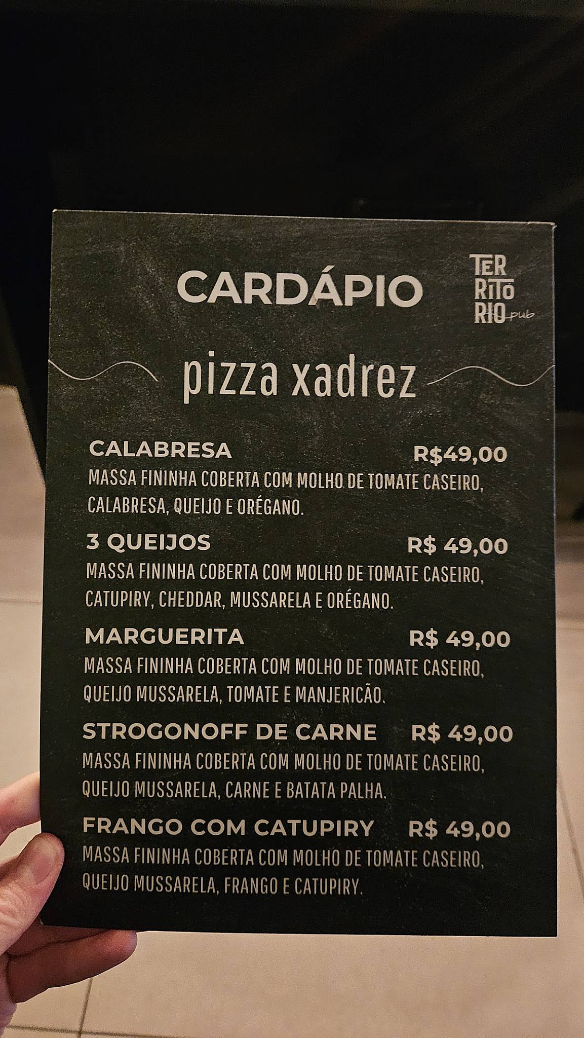 Território Pub cardápio