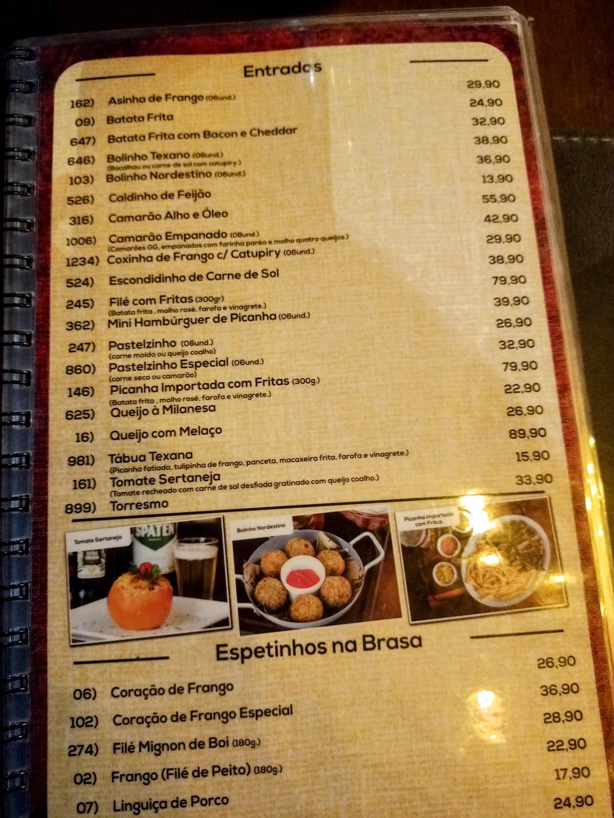 Texano Picanharia cardápio