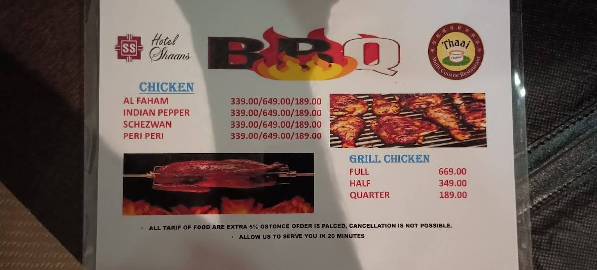 Thaai Restaurant - Multi Cuisine Restaurant menu