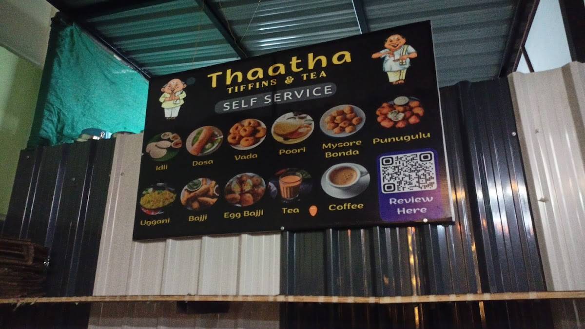 Thaatha Tiffins & Tea menu