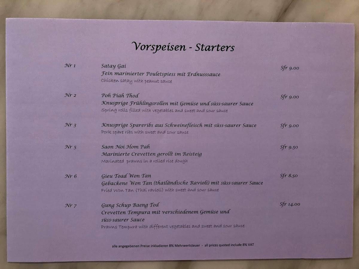 Menu di Thai Ambiente 