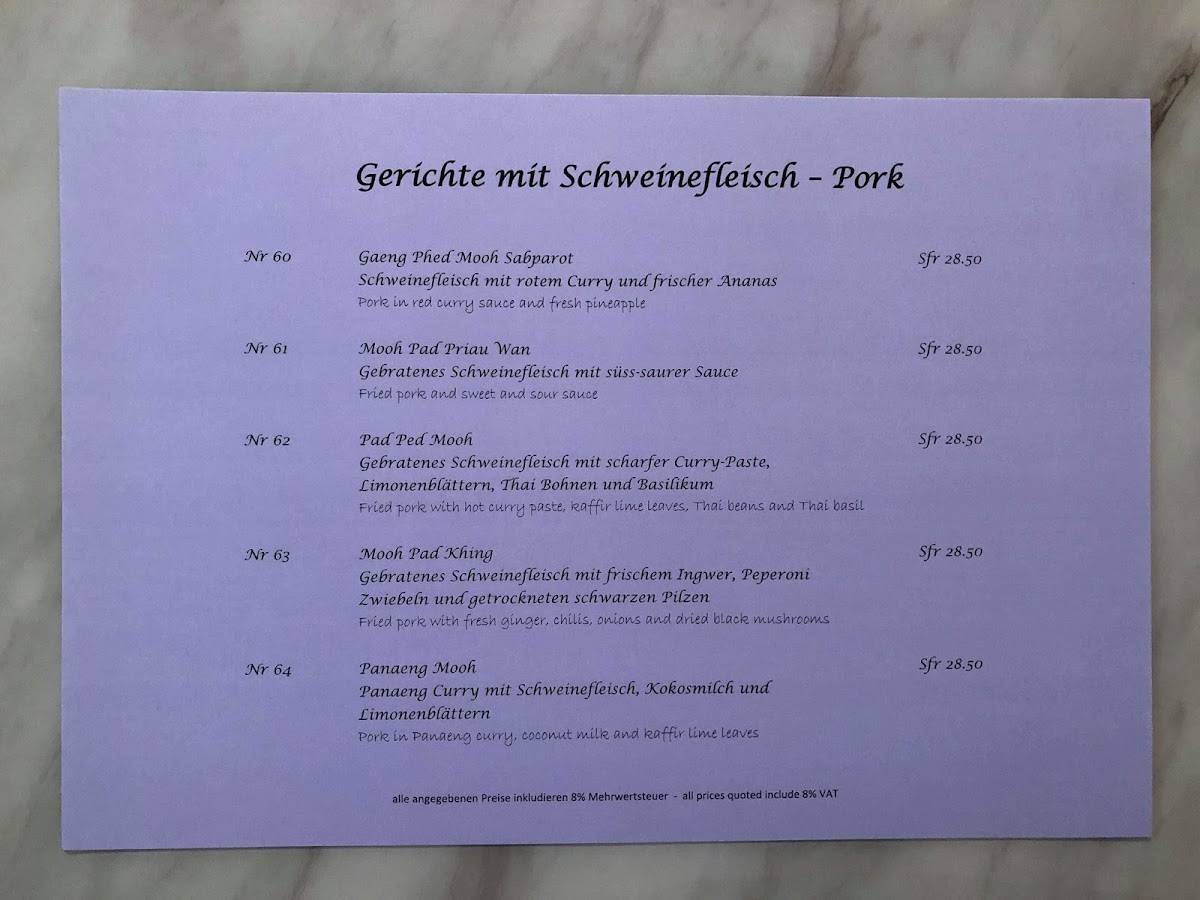 Menu di Thai Ambiente 
