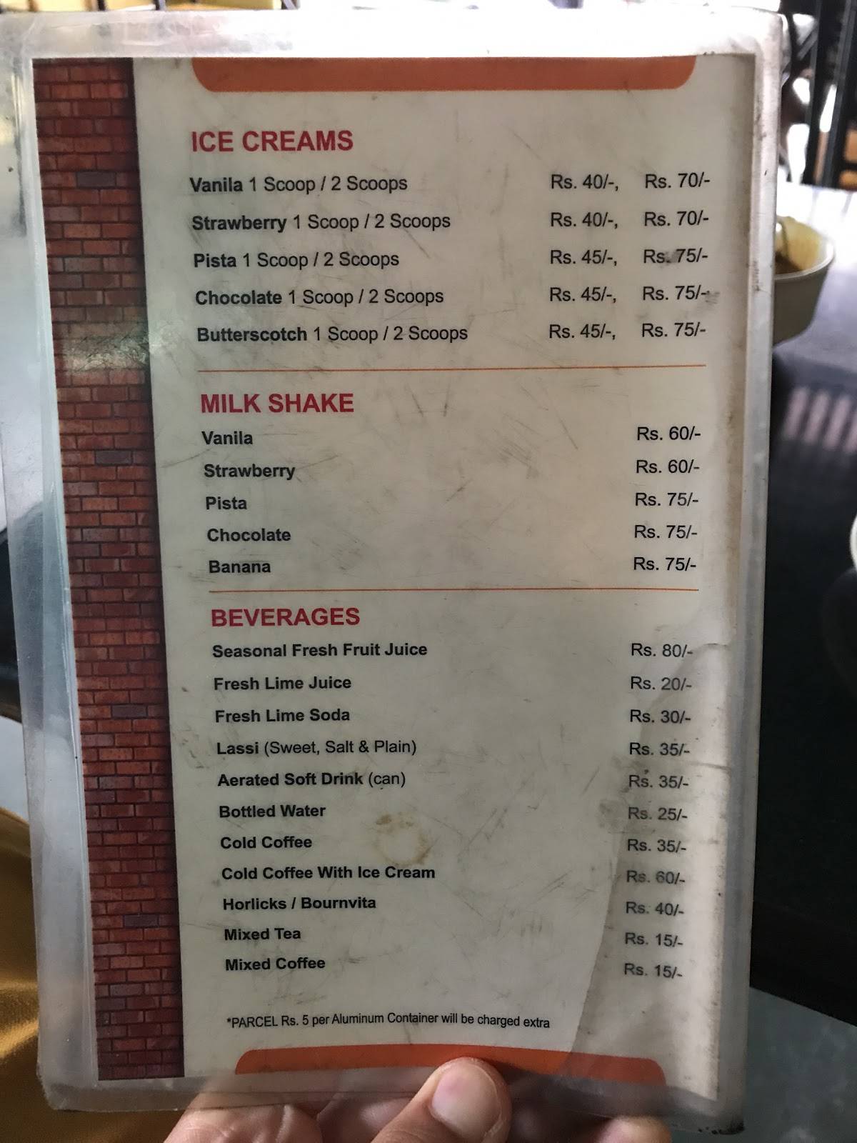 Tharavadu Coffee Shop menu