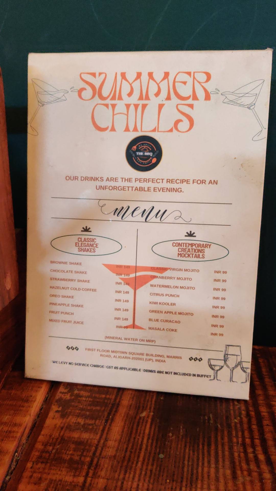 The Bbq menu