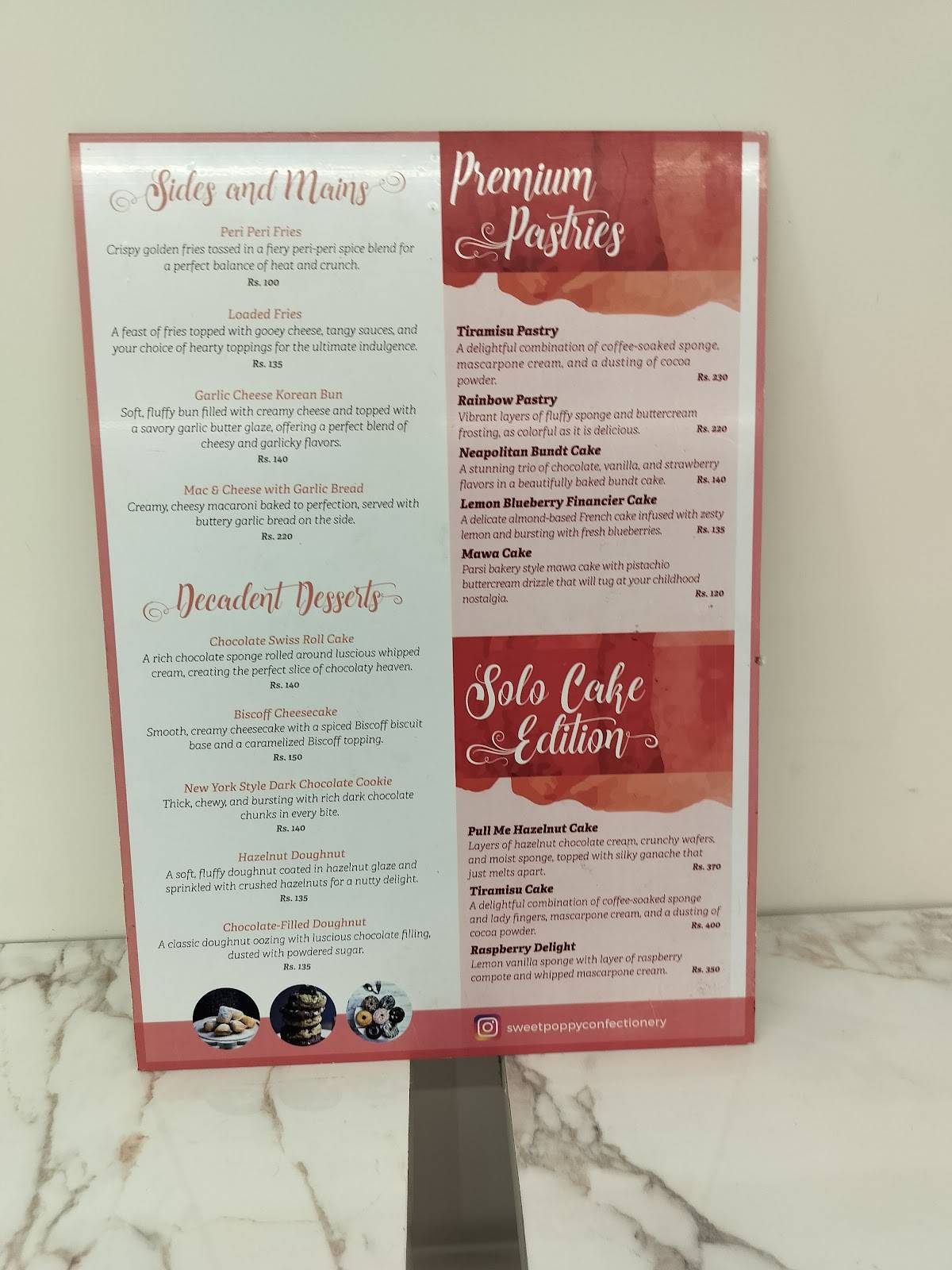 The Belgian Waffle Co menu