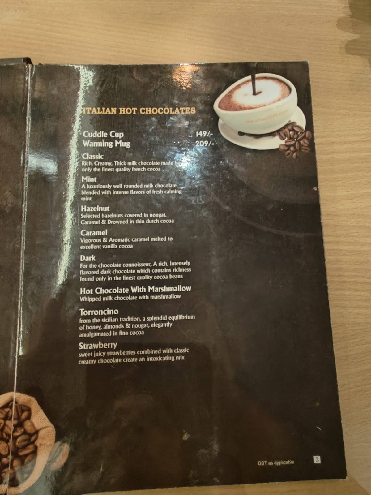The Chocolate Room Dimapur menu