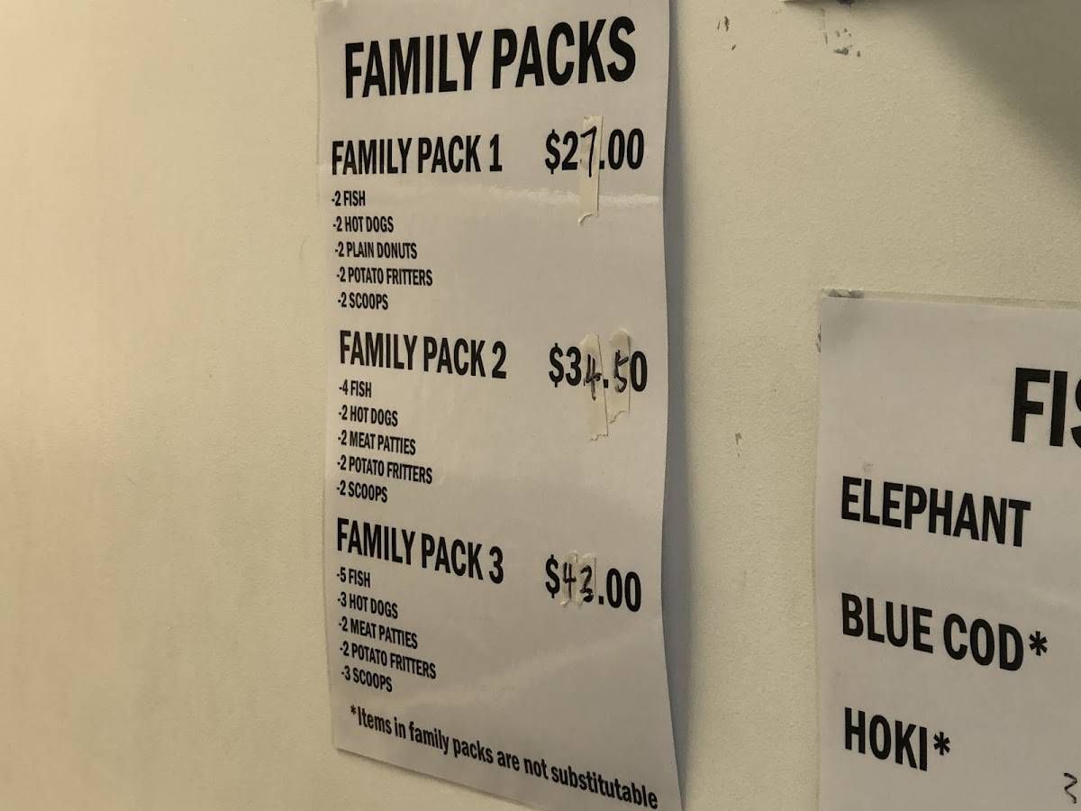 Menu at The Fish Bowl fast food, Rangiora