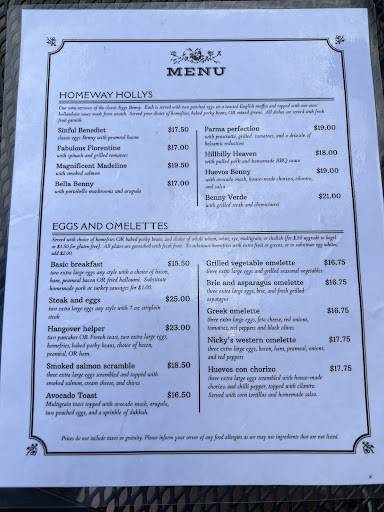 Menu de The Homeway