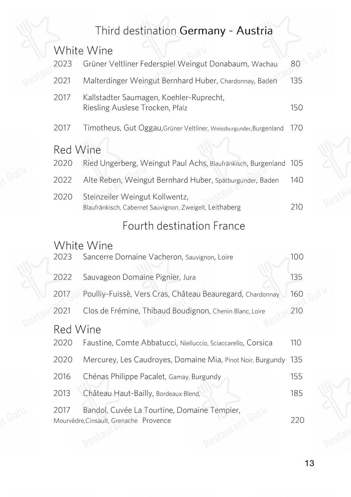 Menu per The Japanese at Gütsch on 2400 m ristorante