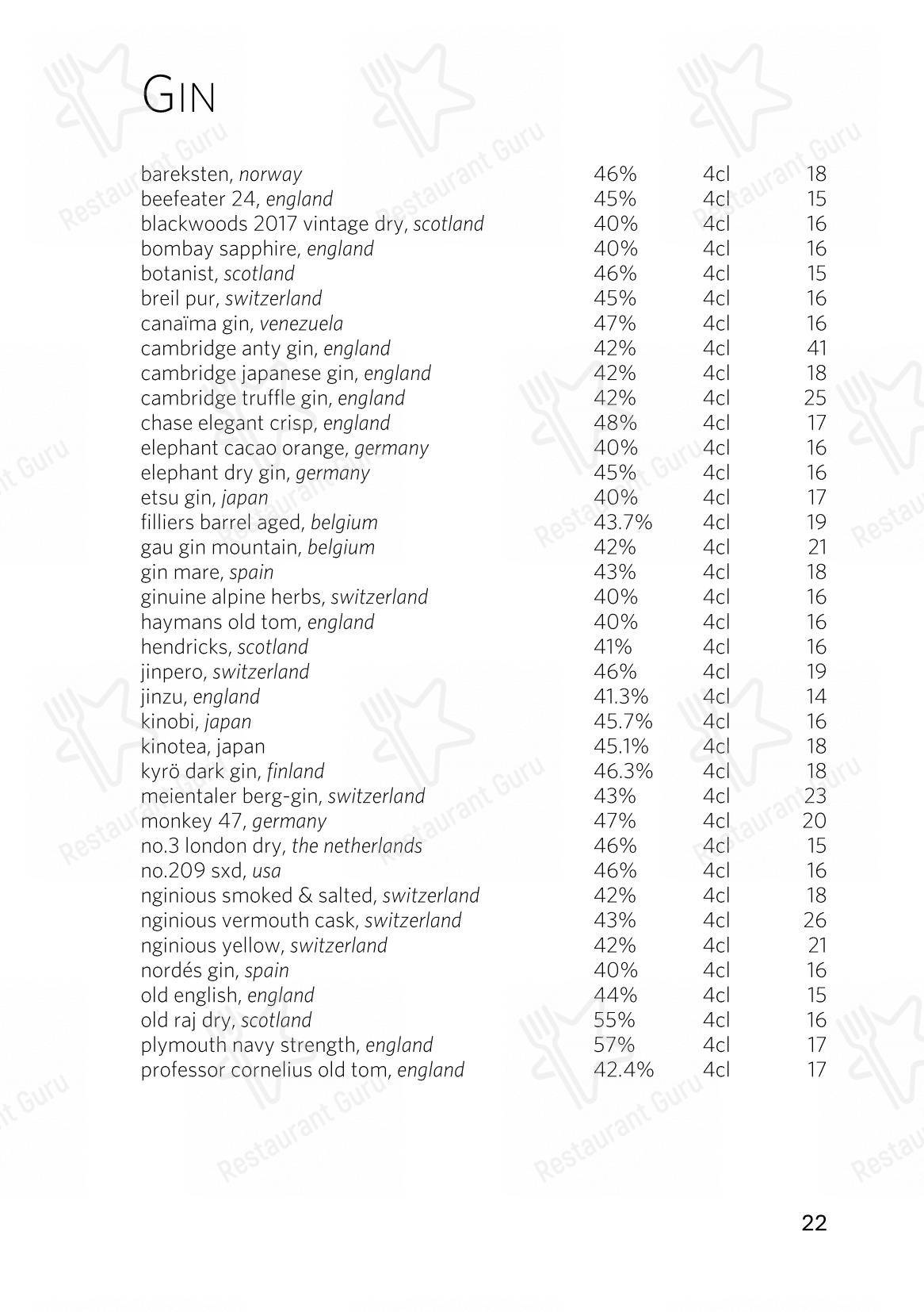 Menu per The Japanese at Gütsch on 2400 m in Andermatt