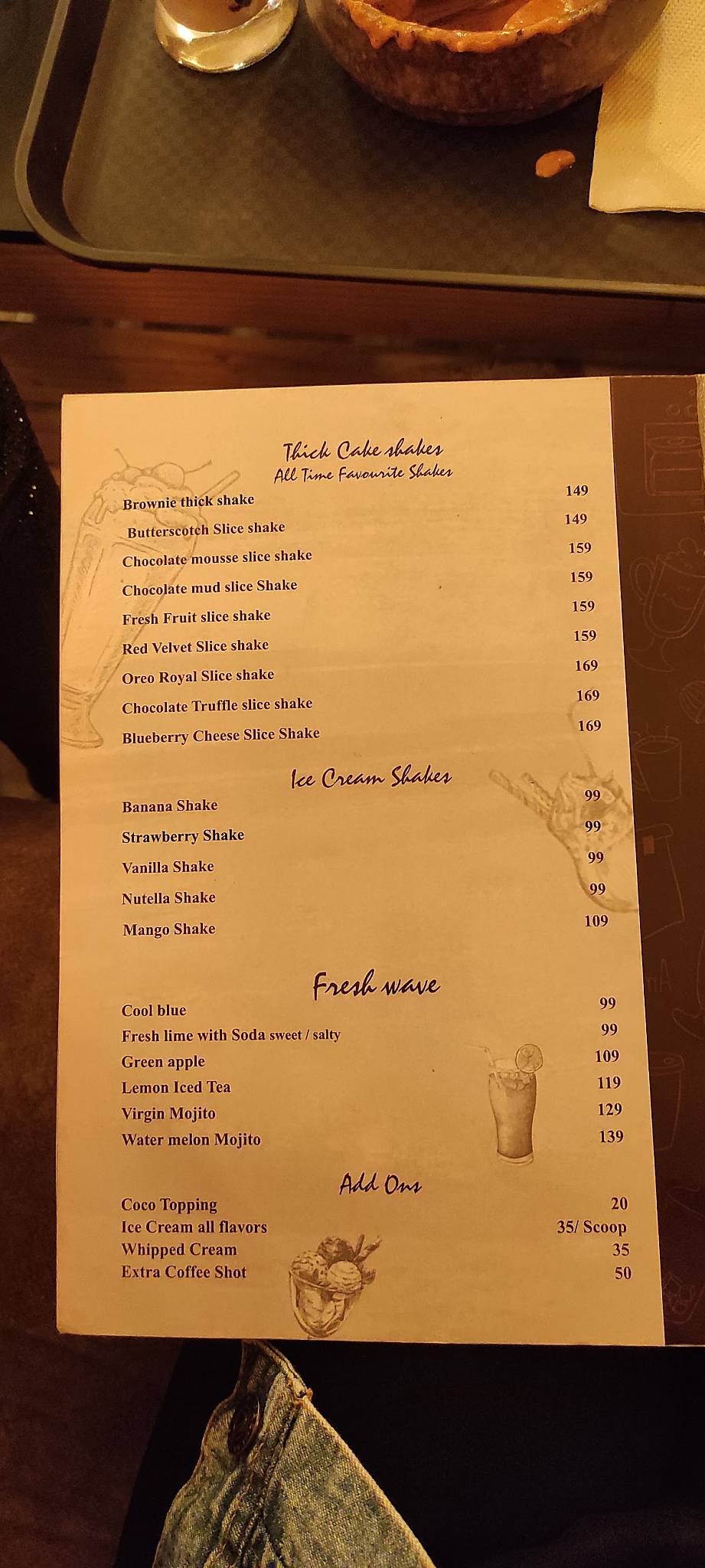 The Kaffee menu