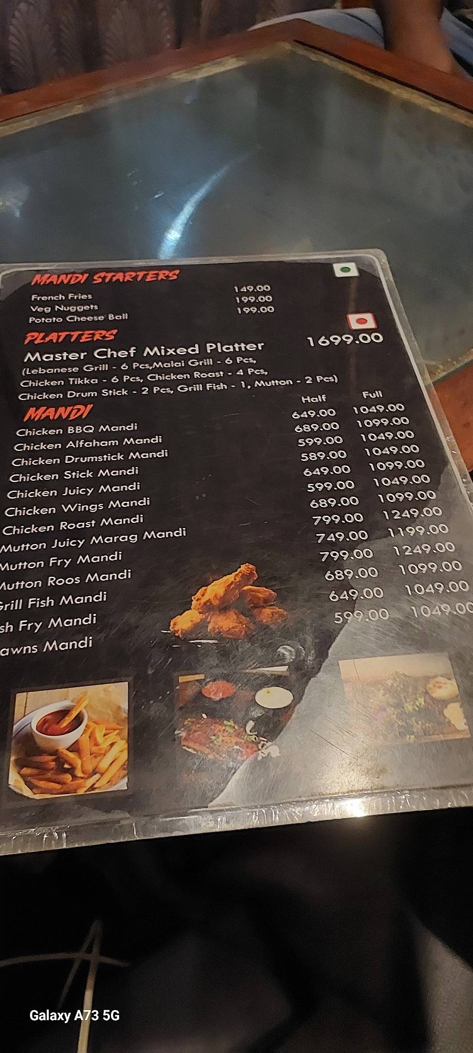 The Master Chef menu