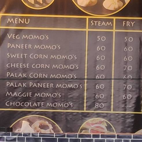 The Momos Corner menu
