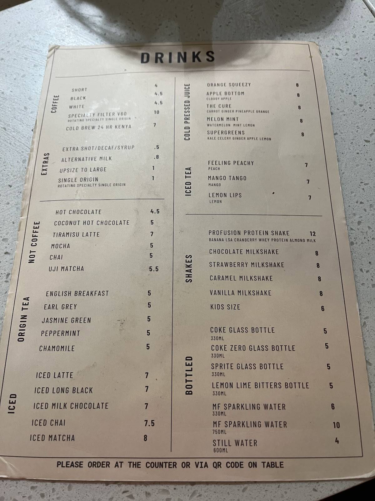 Menu at The Naked Baker, Mortdale