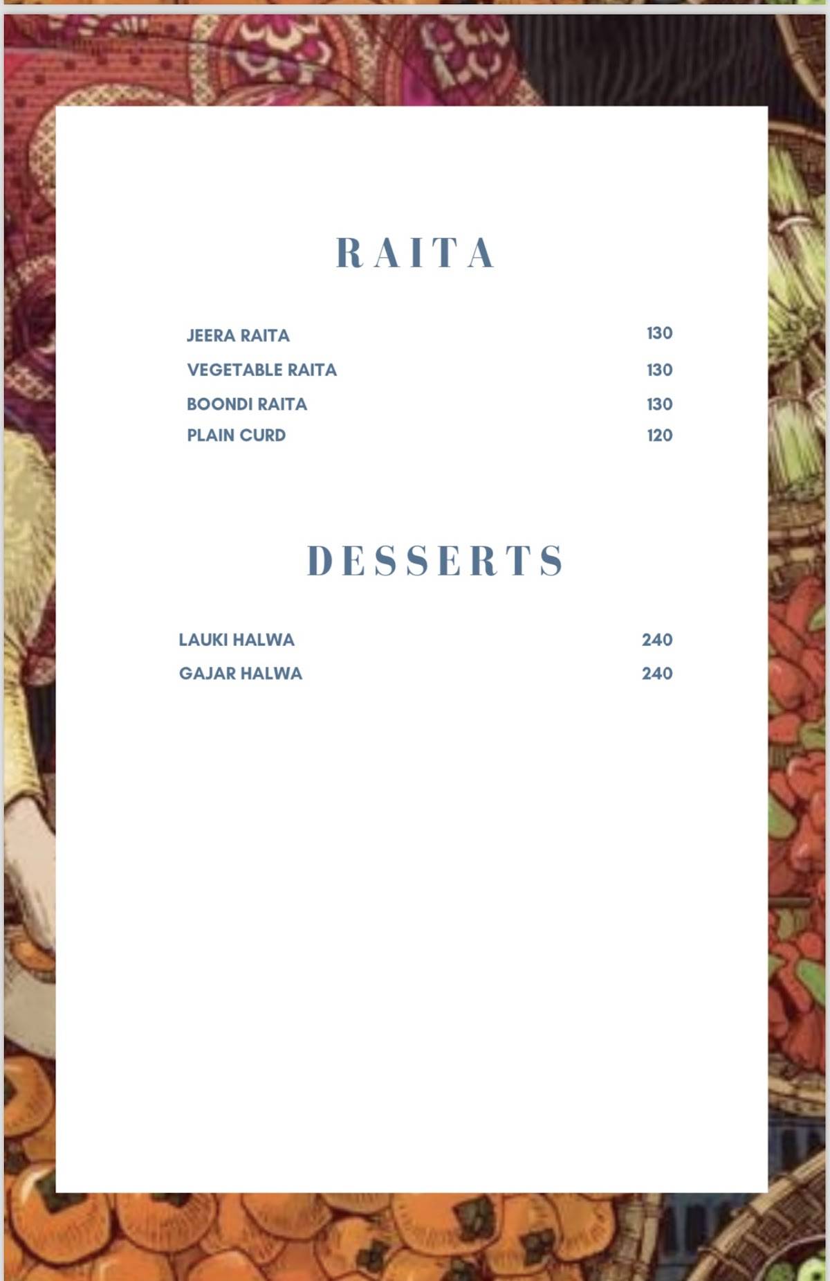 The Native Kitchen menu