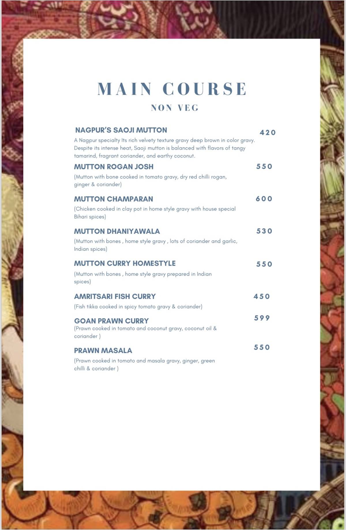 The Native Kitchen menu