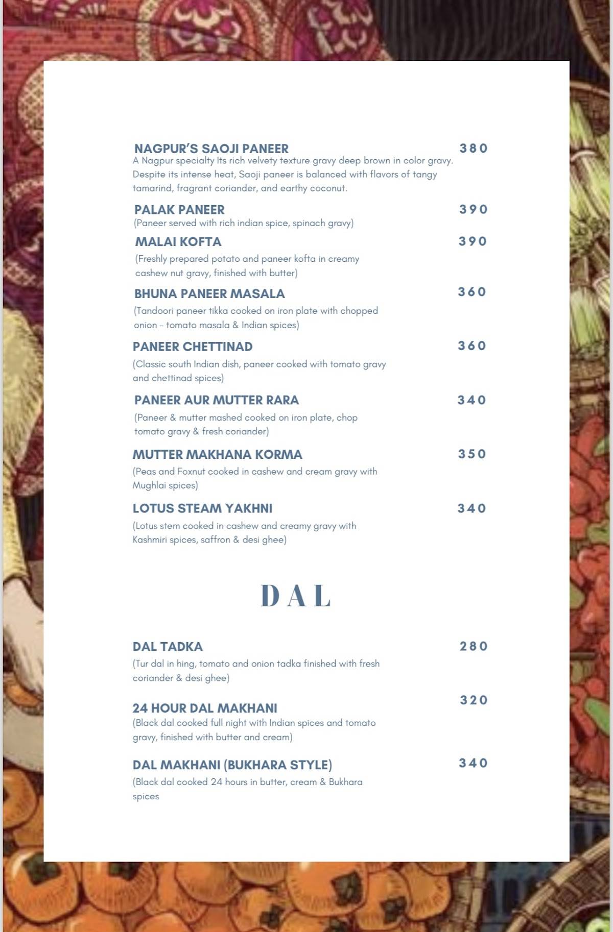 The Native Kitchen menu