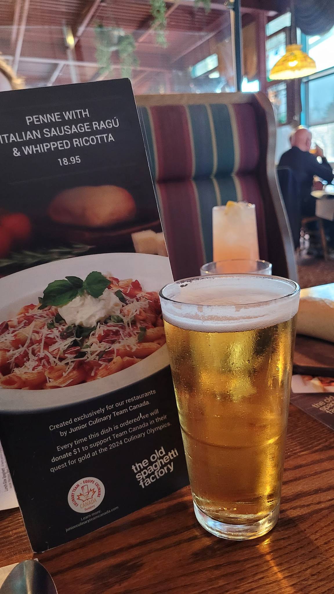 Menu at The Old Spaghetti Factory (Winnipeg) restaurant, Winnipeg