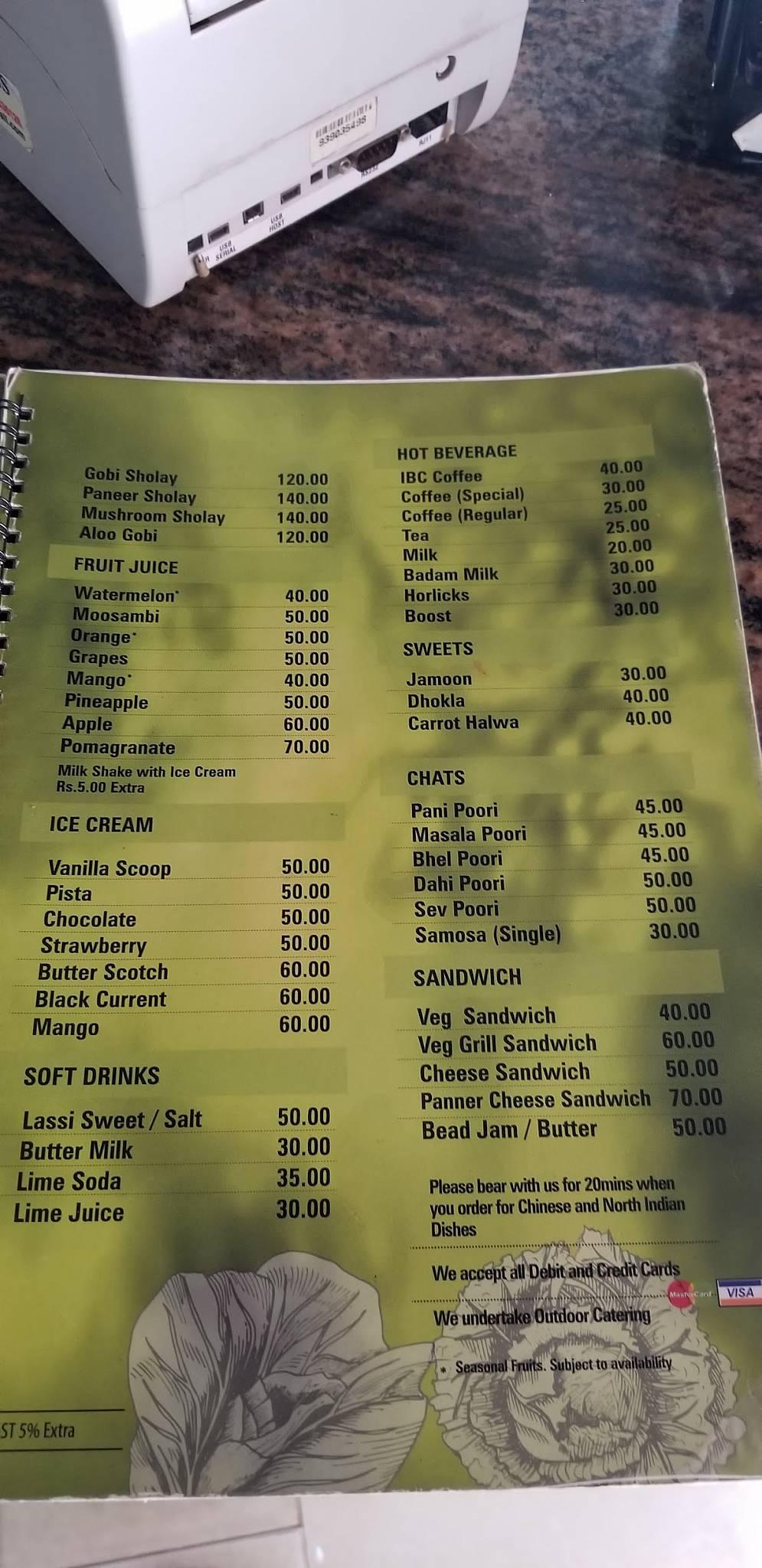 Menu at The Ossoor, Kollahalli, Bangalore Mangalore Hwy