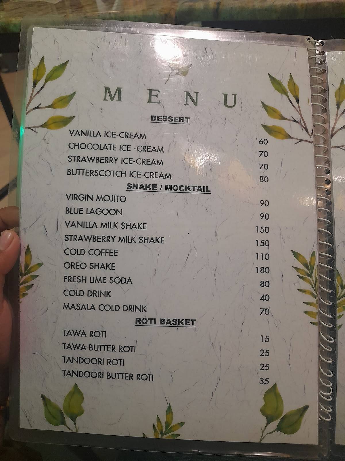 The Posh Table menu