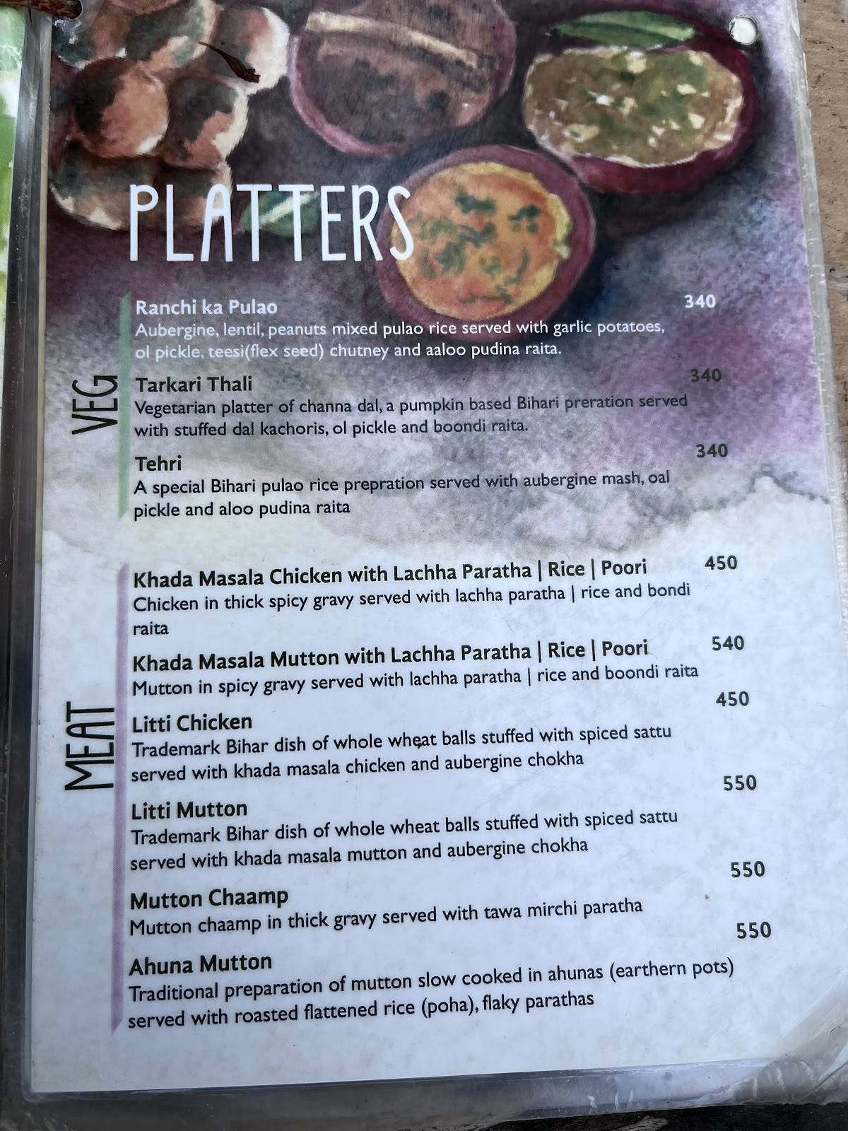 The Pot Belly menu