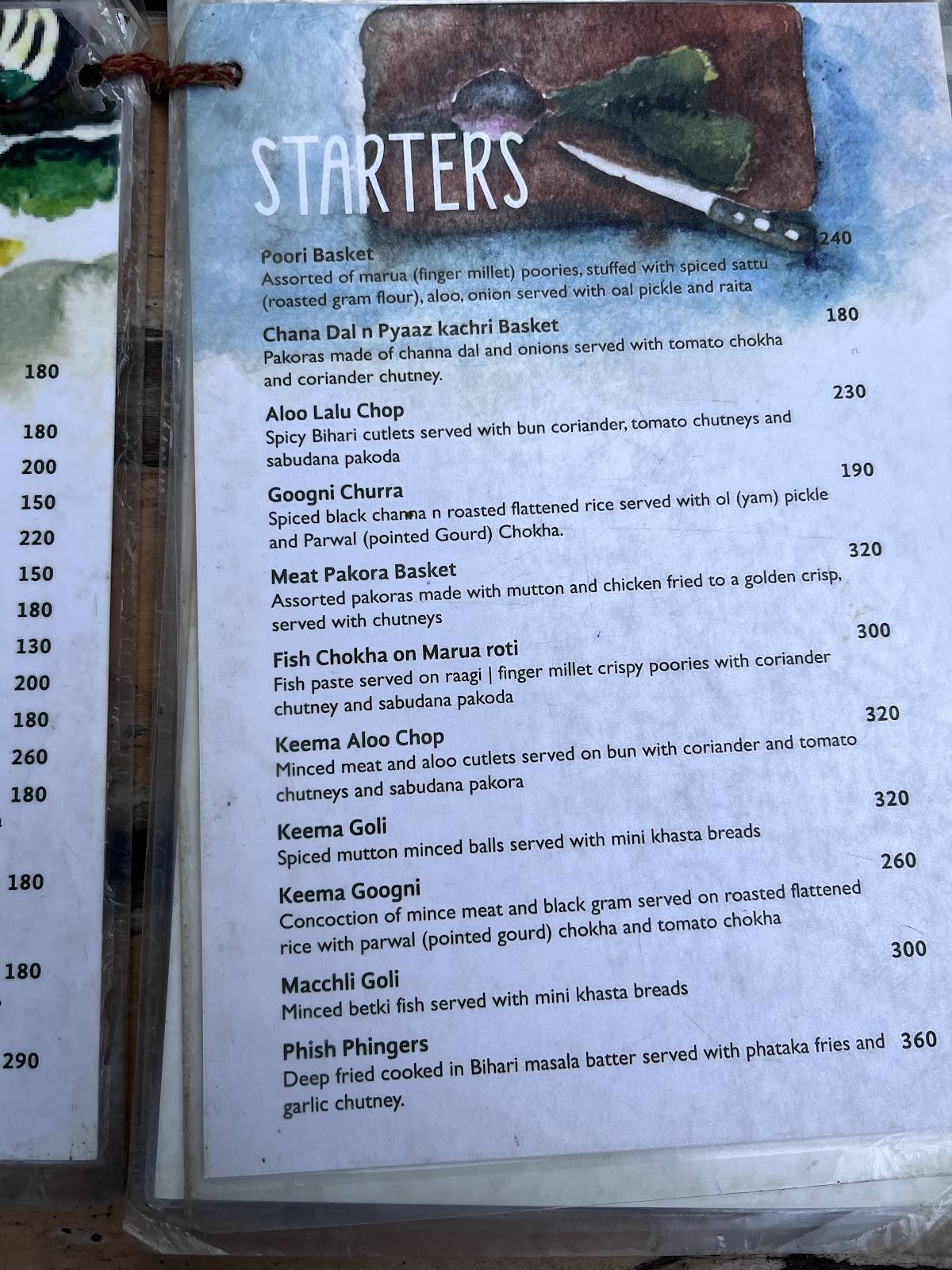 The Pot Belly menu