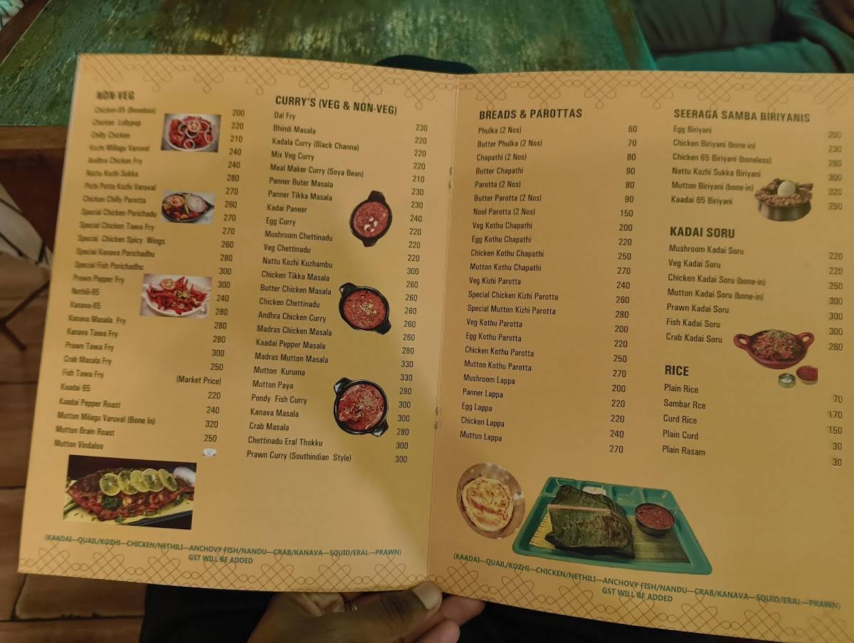 The South Indian Kitchen menu
