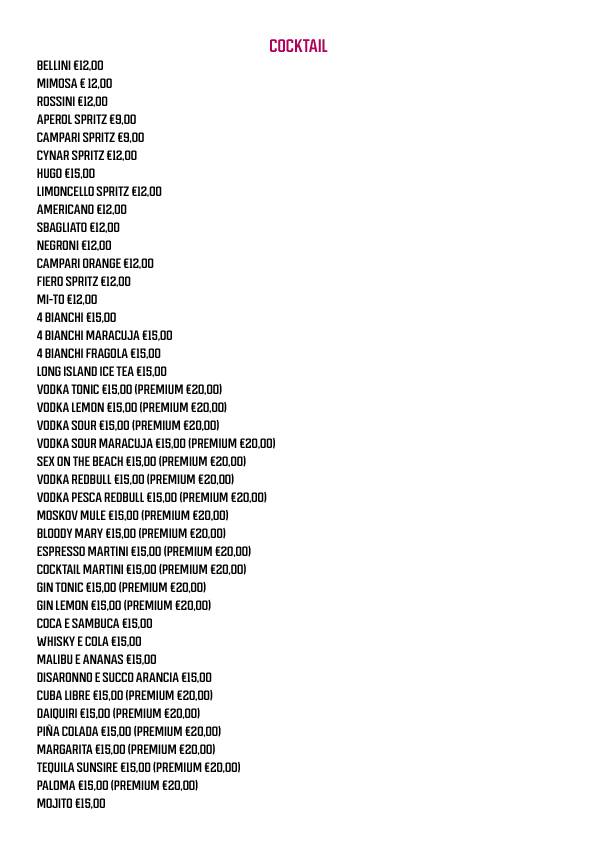 Menu di The Sport 