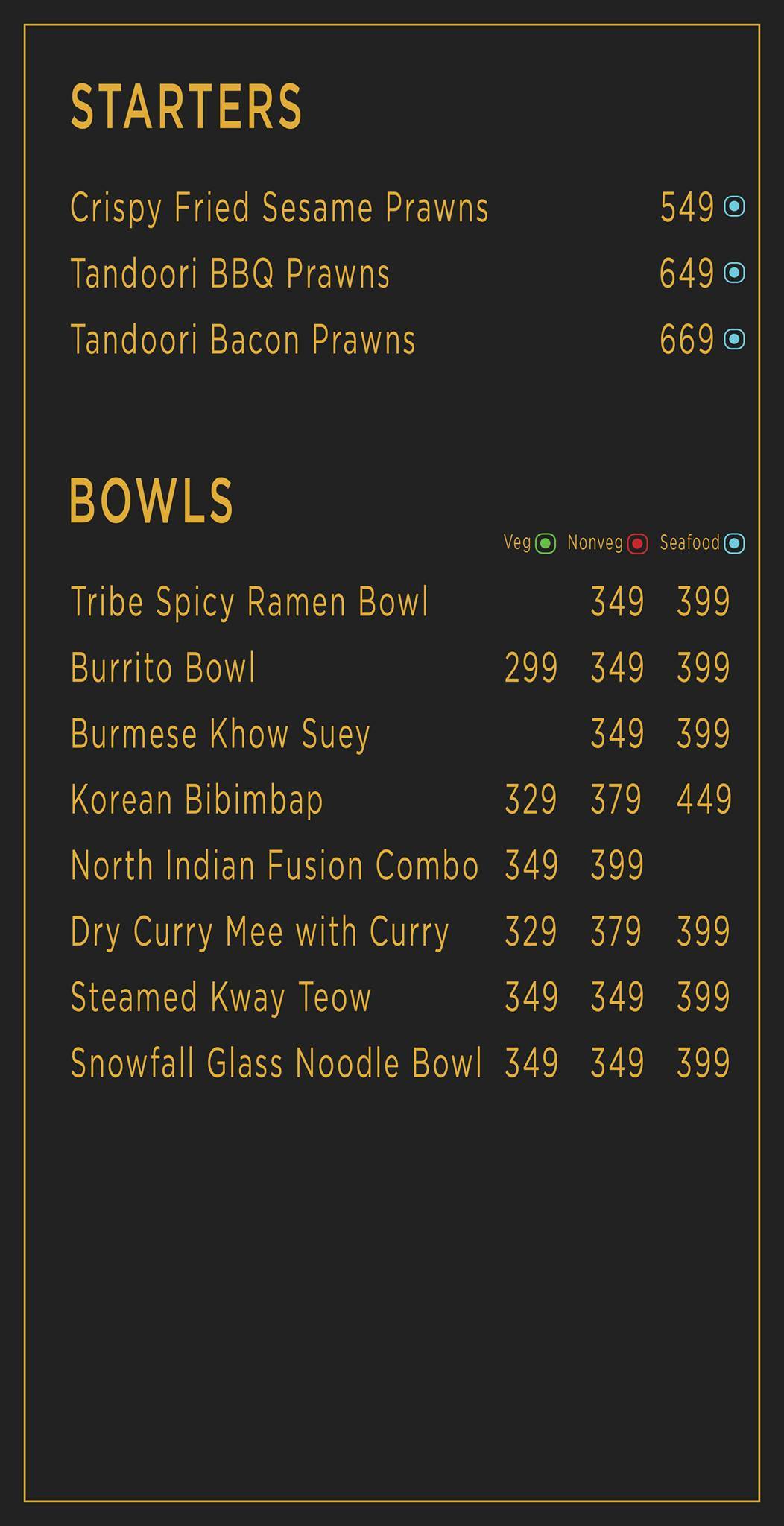 The Tribe by Hi Spirits menu