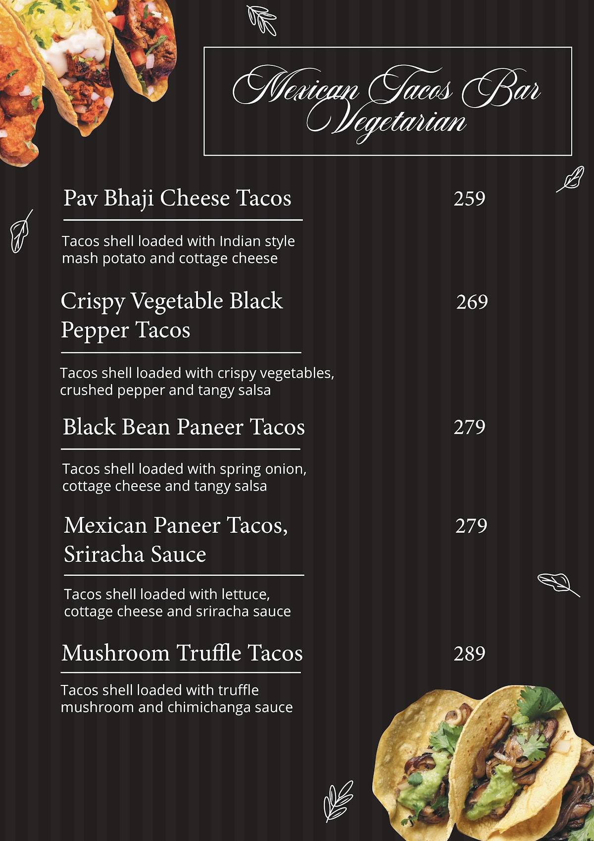 The Village Bistro menu