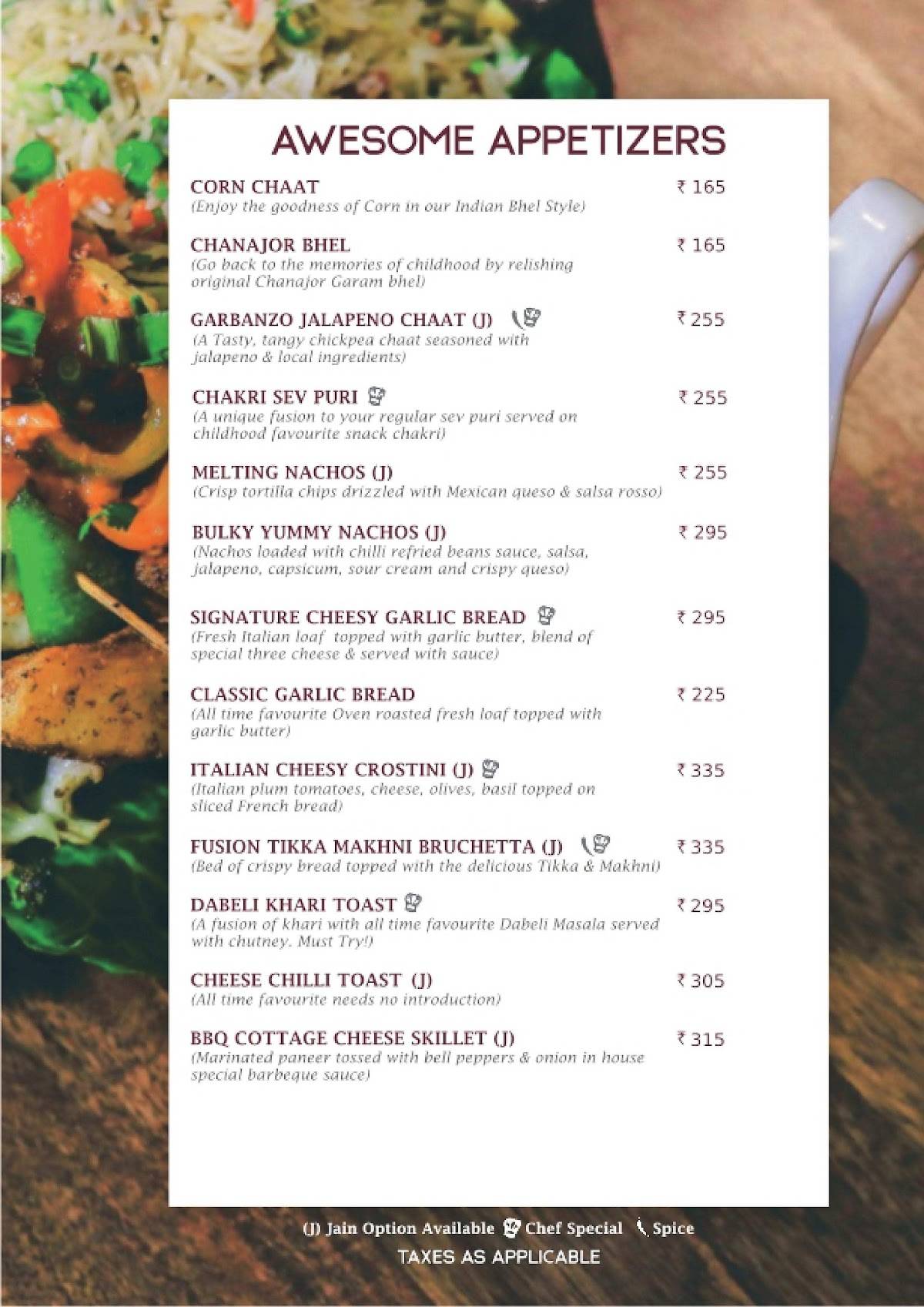 Menu at Thyme & Whisk Best Restaurant In Vadodara Multi Cuisine