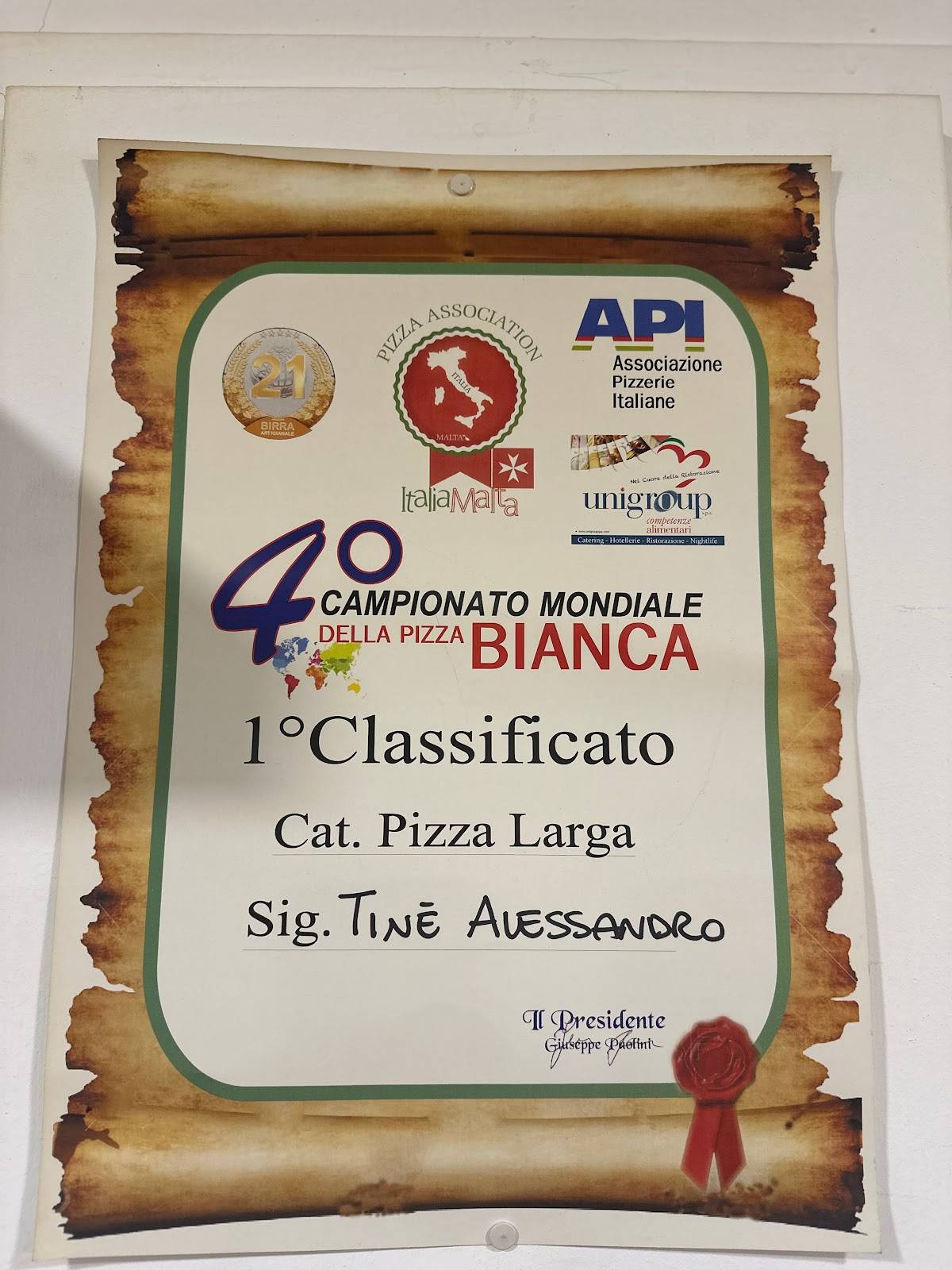 Menu di Tinè Pizza Factory 