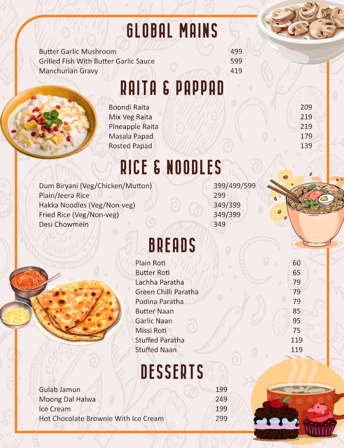 Titli Cafe Faridabad menu