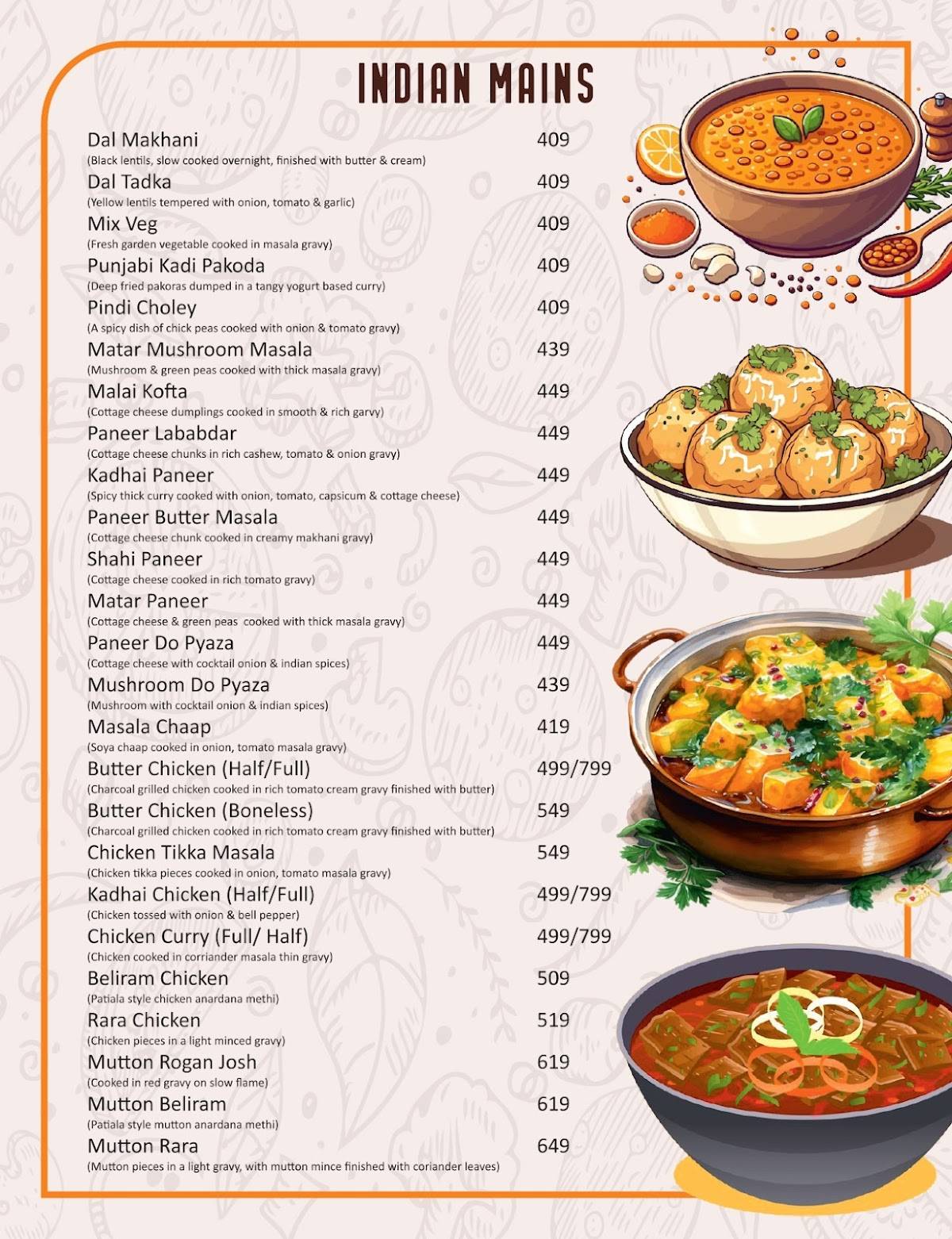 Titli Cafe Faridabad menu