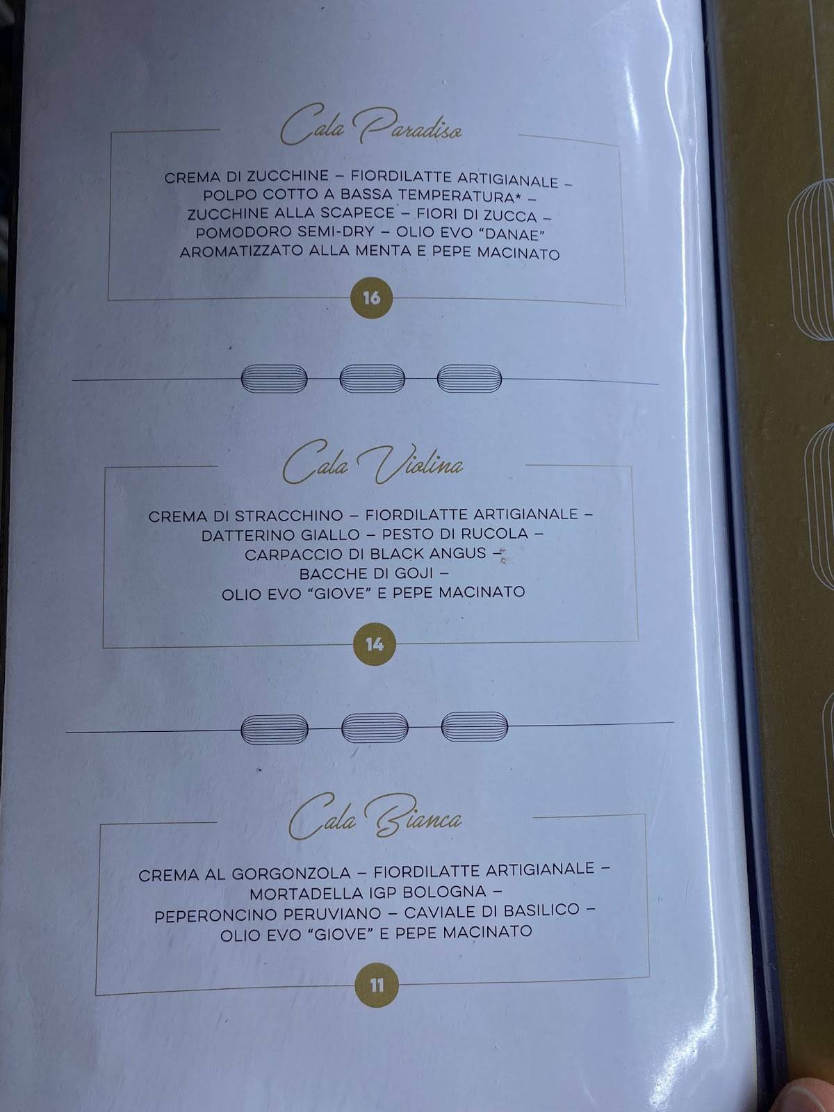 Menu di Torre Gavetone 