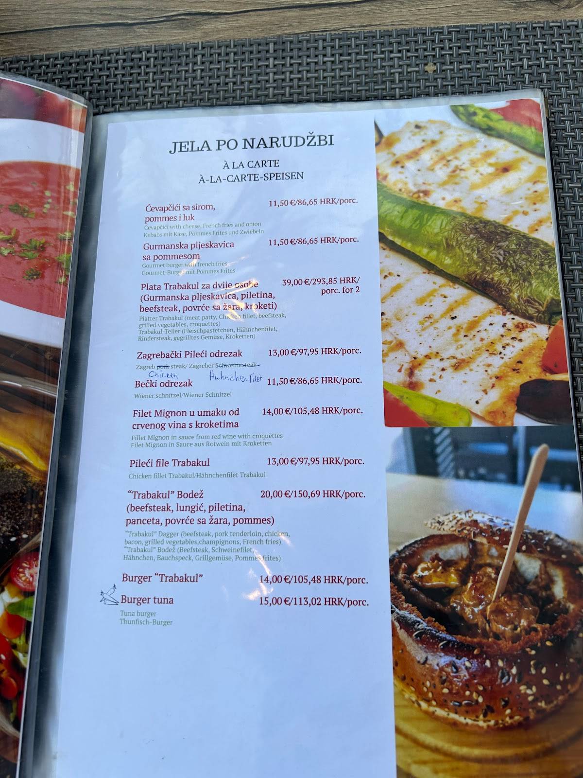 Menu di Trabakul 