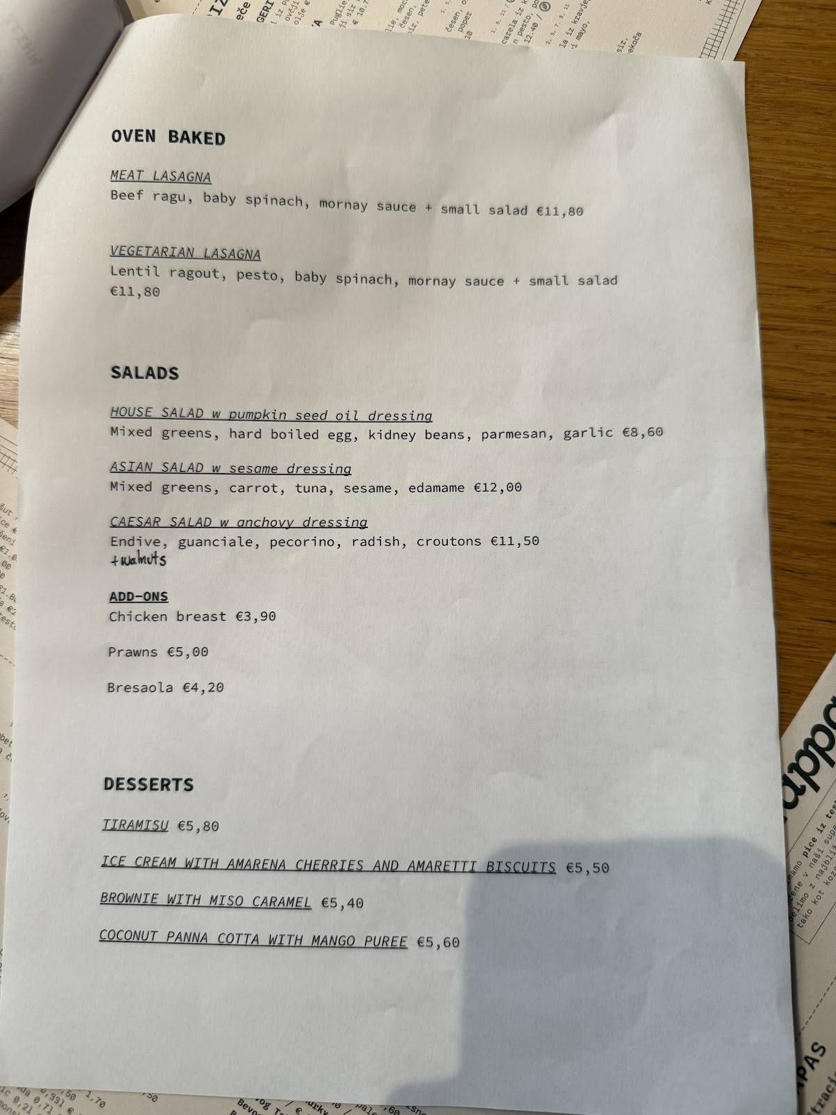 Menu di Trappa pizzeria&bar 