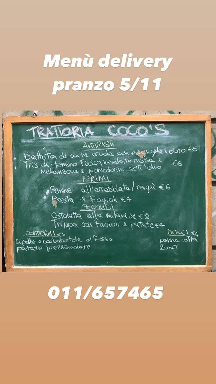 Menu di Trattoria Bar Coco's 