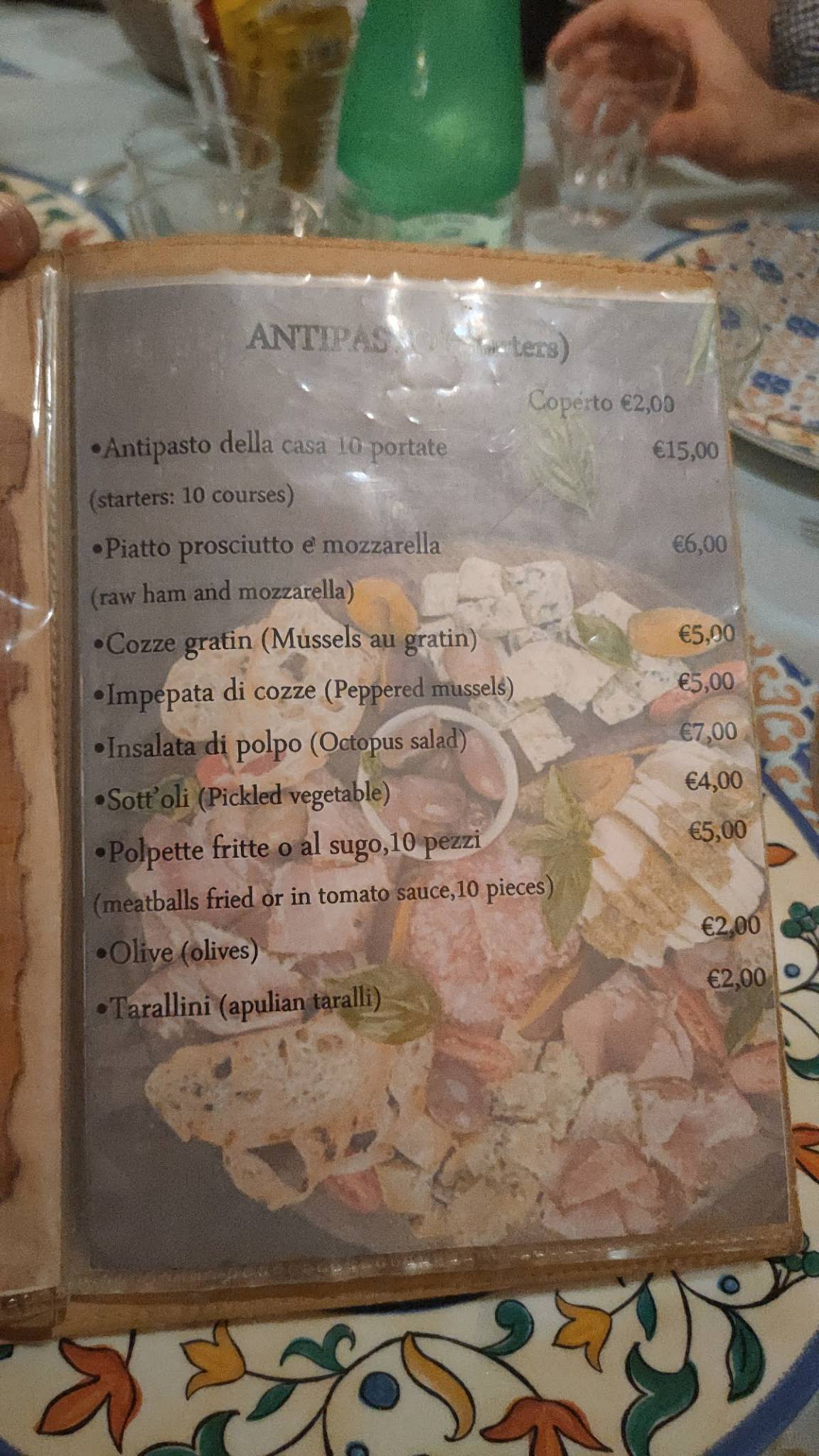 Menu di Trattoria Caffe Da Maometto 