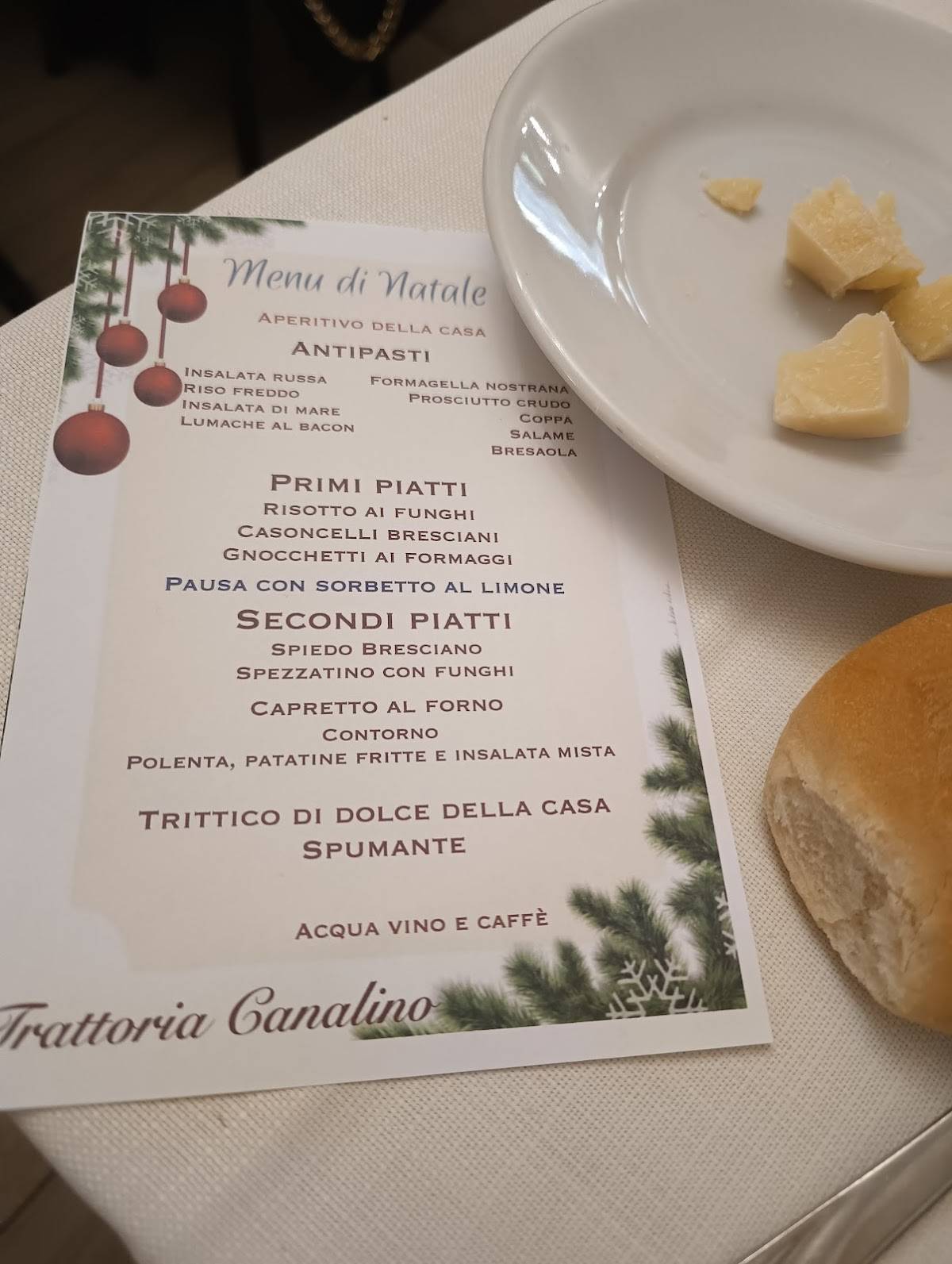 Menu di Trattoria Canalino 