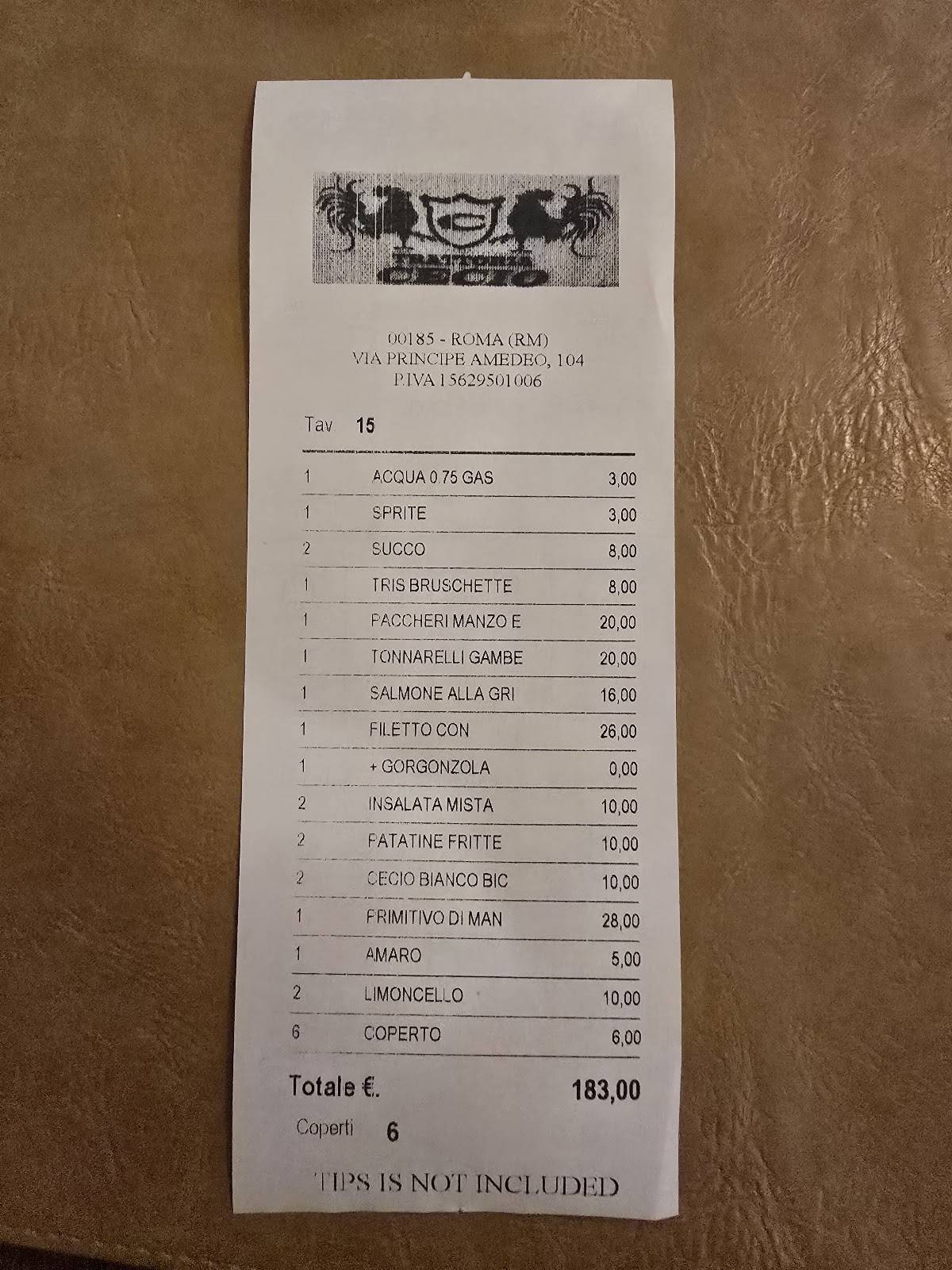 Menu di Trattoria Cecio 