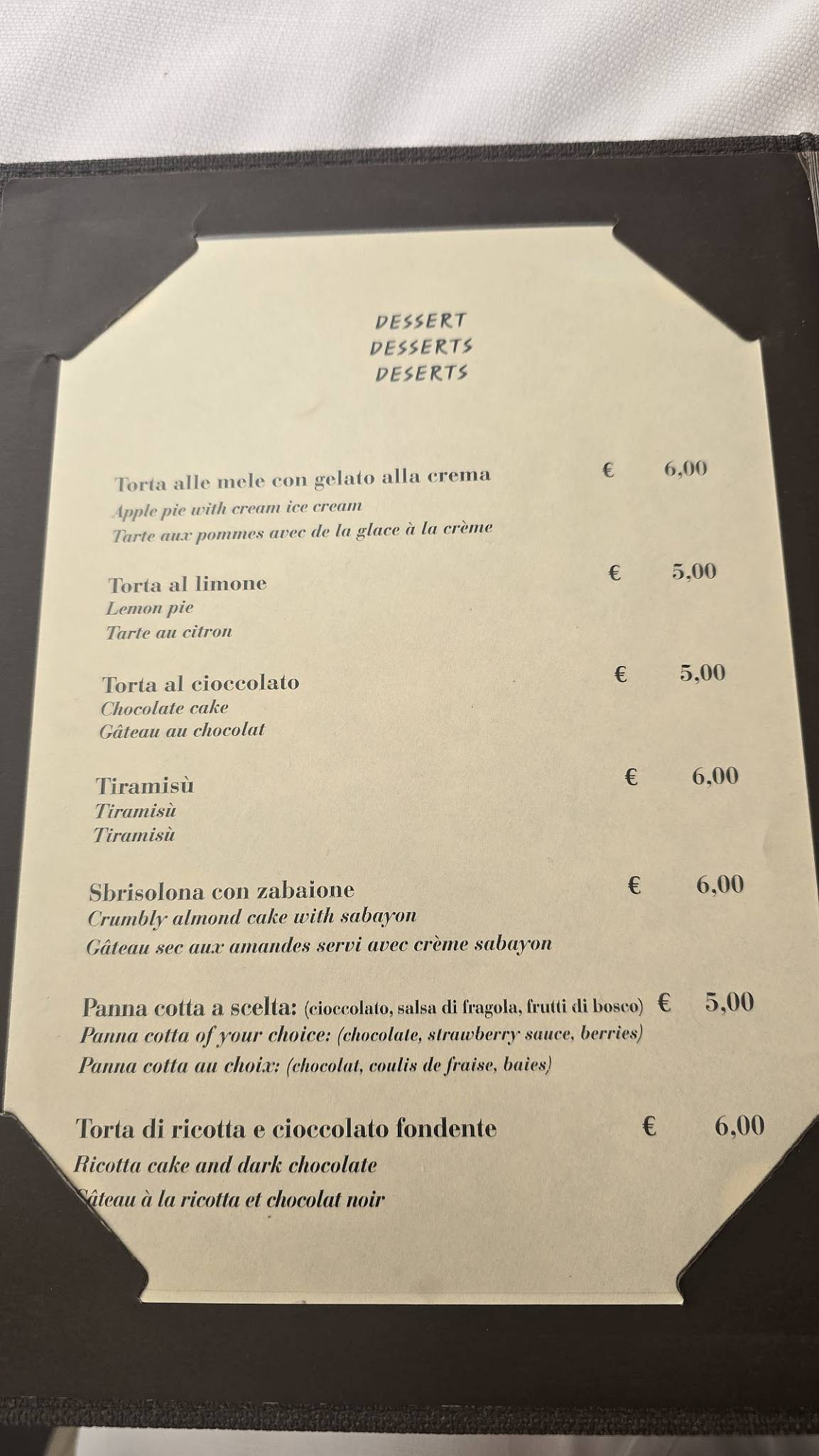 Menu di Trattoria Del Tribunale 