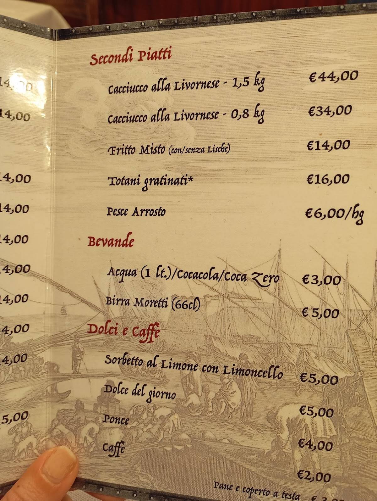 Menu di Trattoria Il Sottomarino 