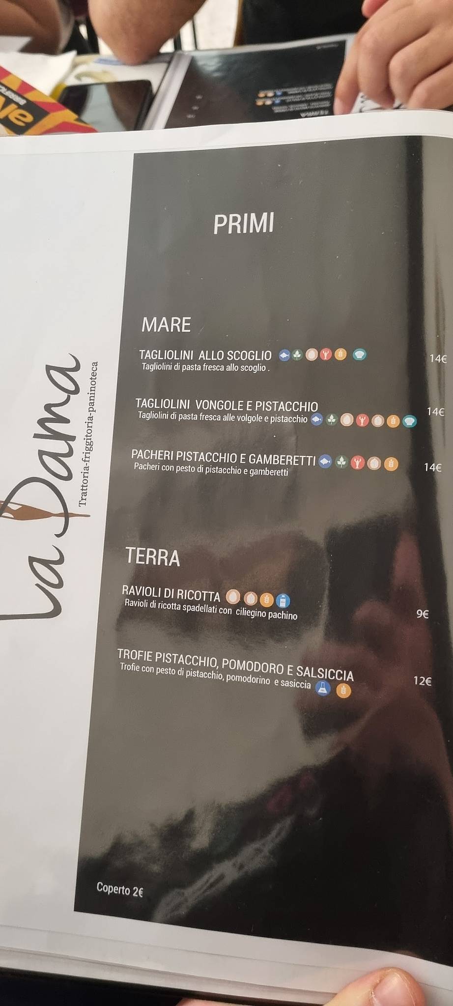 Menu di Trattoria La Dama 