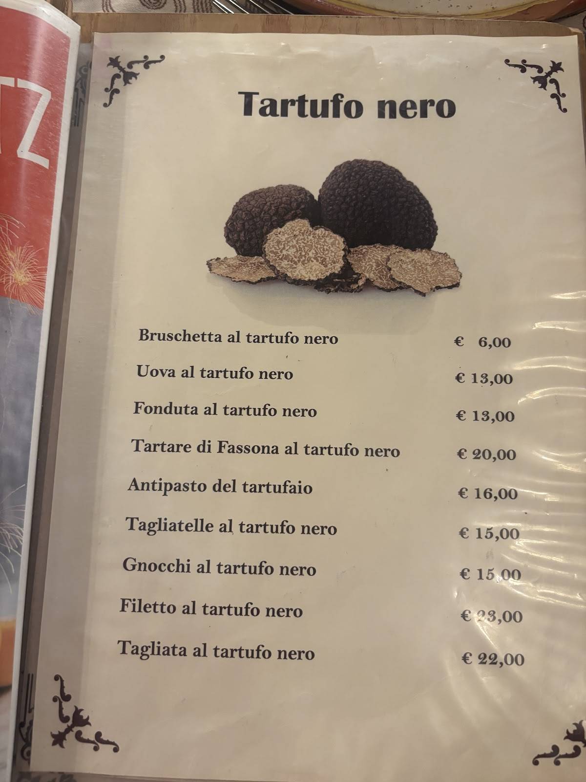 Menu di Trattoria Lea 