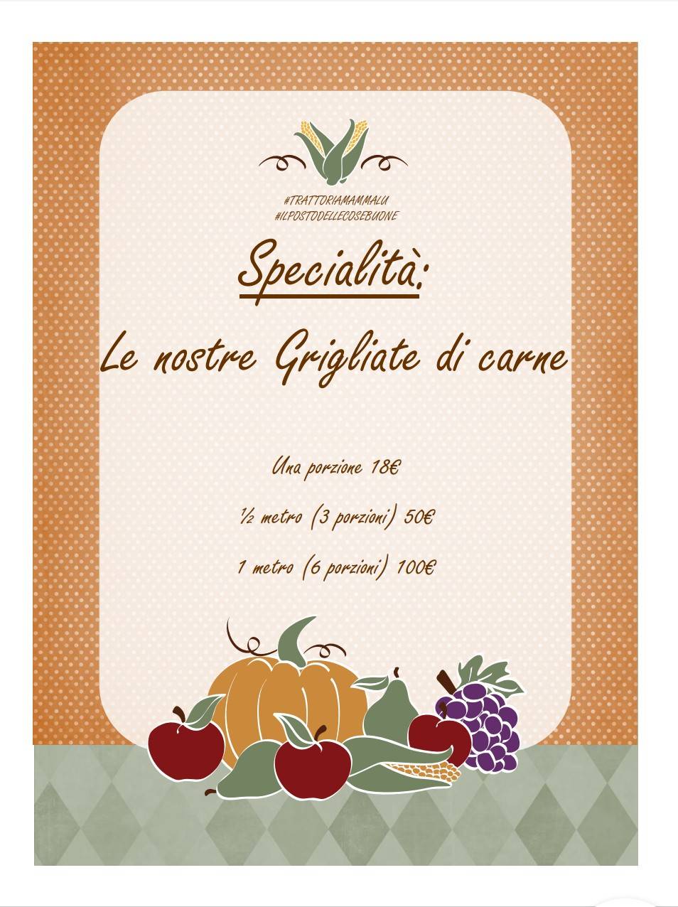 Menu di Trattoria Mammalu