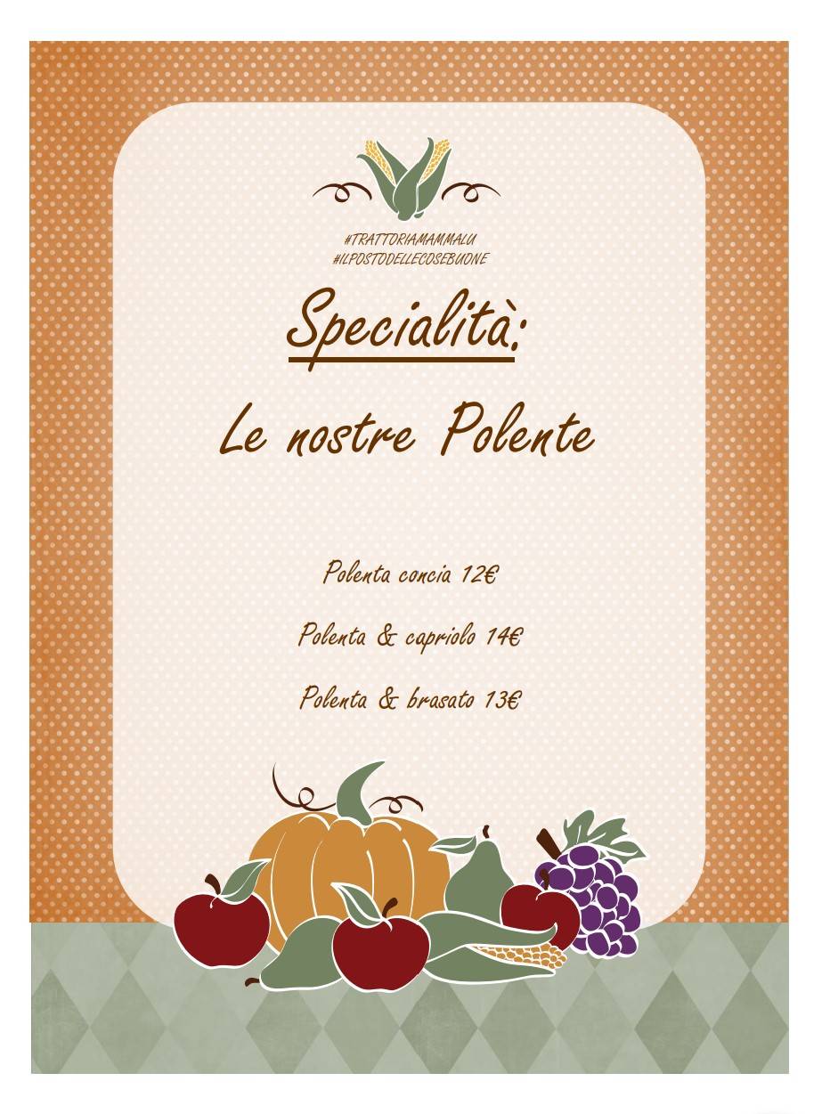 Menu di Trattoria Mammalu