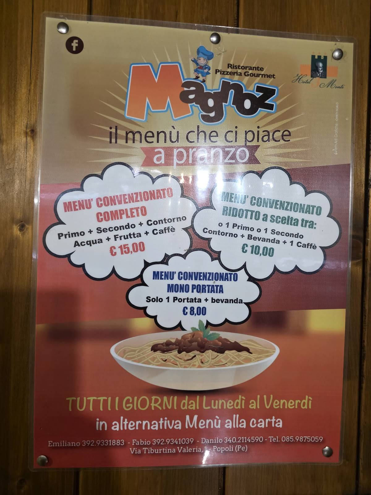 Menu di Ristorante - Pizzeria Magnoz 