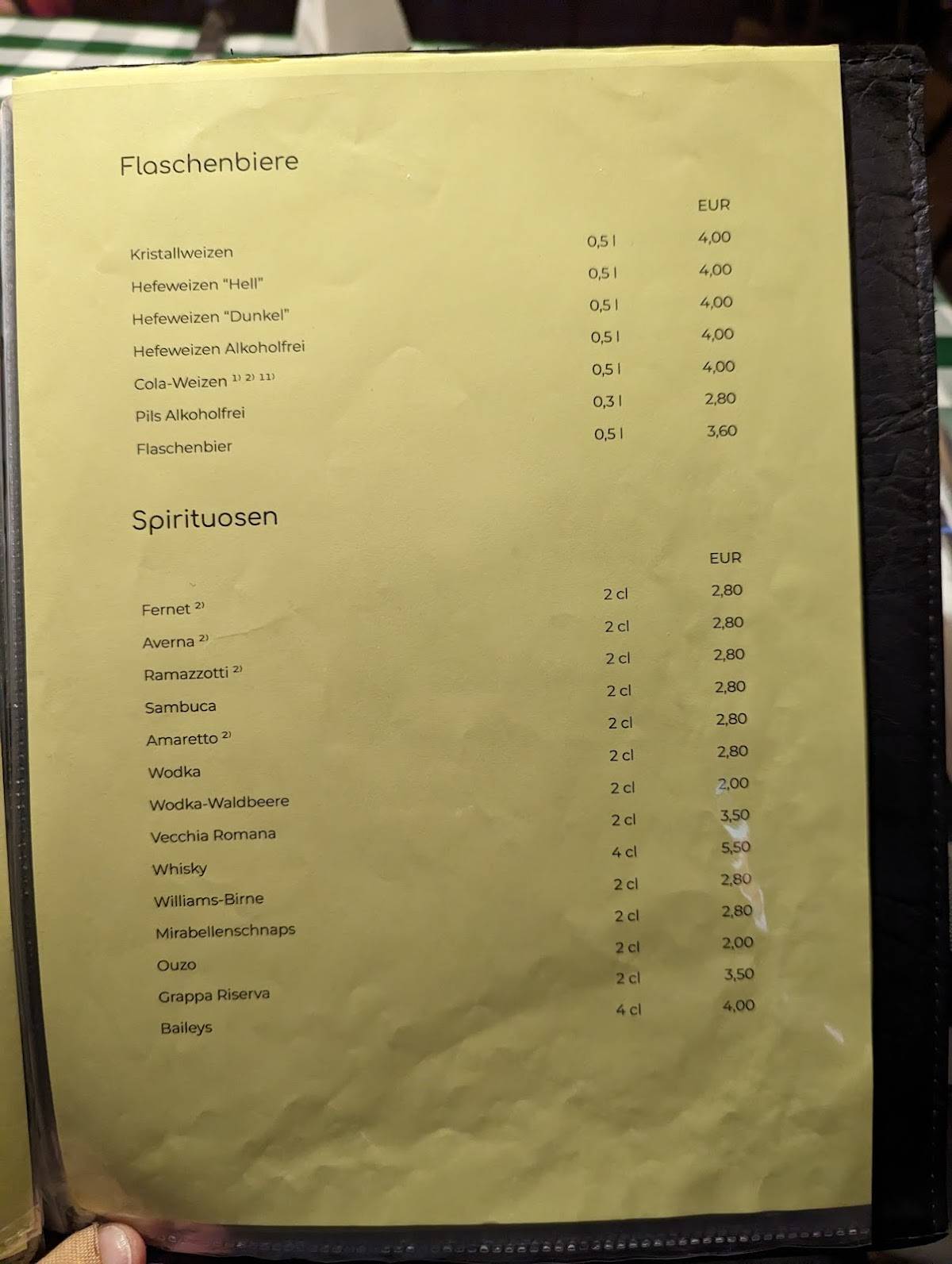 Speisekarte von Trattoria Romana restaurant, Bad Schönborn