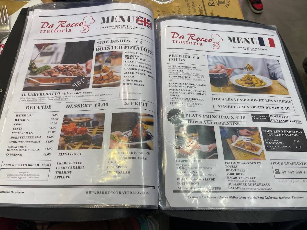 Menu di Trattoria da Rocco 
